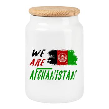 Nous sommes l'Afghanistan - Boîte à biscuits avec couvercle en bois - blanc - Devant