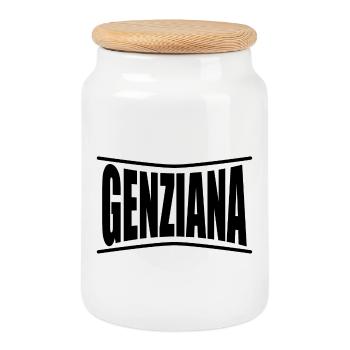 T-Shirt Genziana T-Shirt Geschenkidee - Keksdose mit Holzdeckel - Weiß - Vorne