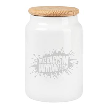 Rendre le racisme répréhensible - Boîte à biscuits avec couvercle en bois - blanc - Devant