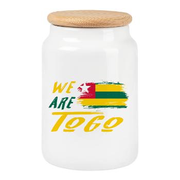 We are Togo - Cookie Jar with Wooden Lid - white - Front