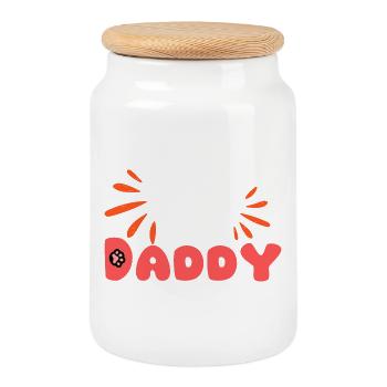 Cap Daddy Typo Pop Shards - Cookie Jar with Wooden Lid - white - Front