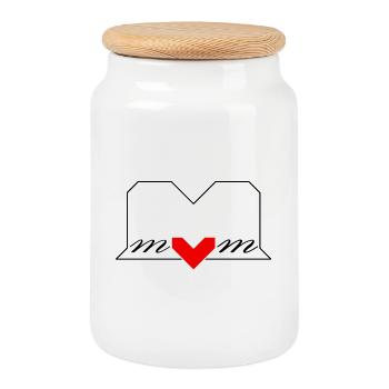 MOM Pregnancy Mother Birth Best Mom - Cookie Jar with Wooden Lid - white - Front