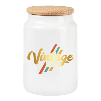 30th Birthday Vintage Sayings - Cookie Jar with Wooden Lid - white - Front