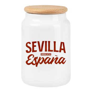 Seville Andalusian Passion - Cookie Jar with Wooden Lid - white - Front