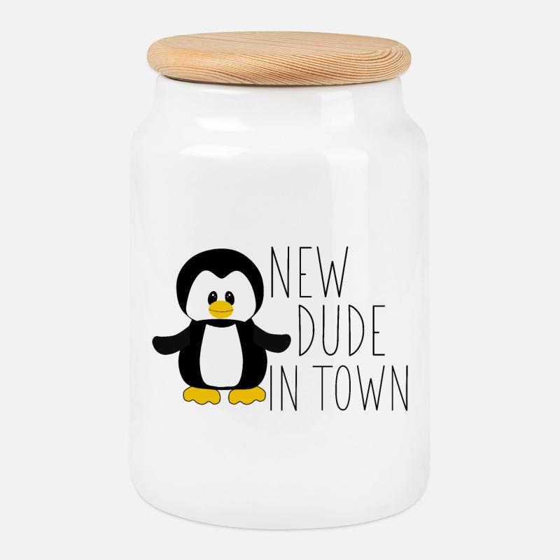 New Dude in Town - Keksdose mit Holzdeckel - Weiß