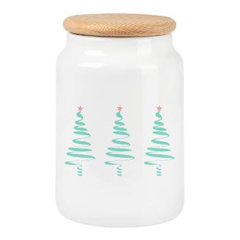 ALLES GUTE ZUM NEUEN JAHR. SAINT SYLVESTER. NEUJAHR - Keksdose mit Holzdeckel - Weiß - Vorne
