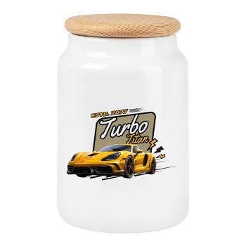 Turbo Titan Boost Speed - Cookie Jar with Wooden Lid - white - Front