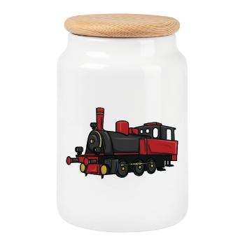 Enfants des chemins de fer - Boîte à biscuits avec couvercle en bois - blanc - Devant