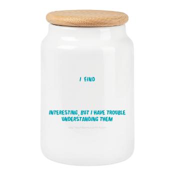 Humans (dark) - Cookie Jar with Wooden Lid - white - Front