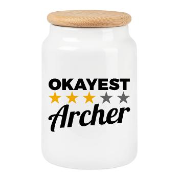 Okayest Archer - Keksdose mit Holzdeckel - Weiß - Vorne