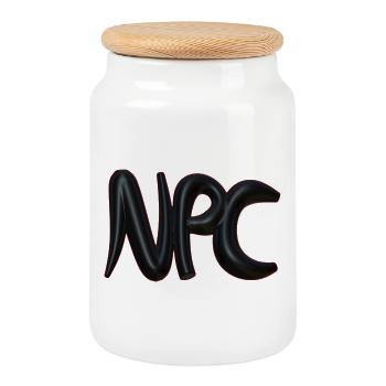 Npc Abstract Balloon Art - Cookie Jar with Wooden Lid - white - Front