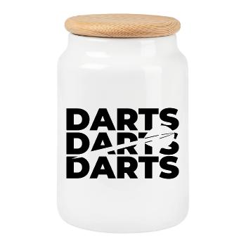 Darts - Cookie Jar with Wooden Lid - white - Front