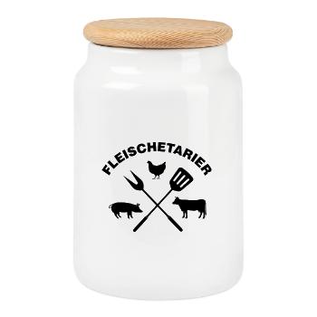 Chemise Meat Etarian Meat Lover - Boîte à biscuits avec couvercle en bois - blanc - Devant