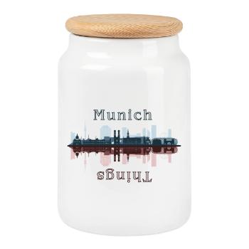 München Dinge - Keksdose mit Holzdeckel - Weiß - Vorne
