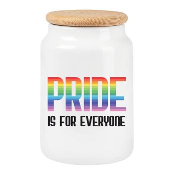 LGBT Pride Month - Pride ist für alle da - Keksdose mit Holzdeckel - Weiß - Vorne