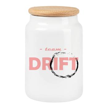 team drift rose - Boîte à biscuits avec couvercle en bois - blanc - Devant
