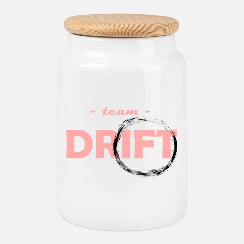 Team Drift Rose - Keksdose mit Holzdeckel - Weiß