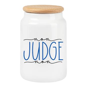 Juge Fier Maman Mignon Cadeau - Boîte à biscuits avec couvercle en bois - blanc - Devant