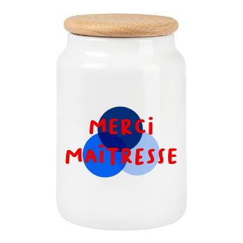 GELIEBTE. VIELEN DANK. DANKE HERRIN - Keksdose mit Holzdeckel - Weiß - Vorne
