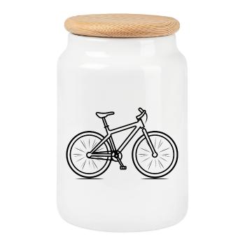 VTT - Boîte à biscuits avec couvercle en bois - blanc - Devant