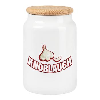 KNOBLAUCH - Keksdose mit Holzdeckel - Weiß - Vorne