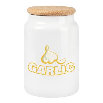 GARLIC - Keksdose mit Holzdeckel - Weiß - Vorne