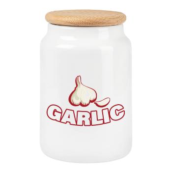 GARLIC - Keksdose mit Holzdeckel - Weiß - Vorne