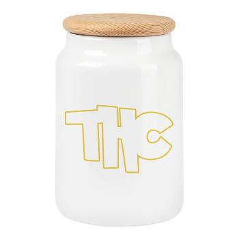 THC - Keksdose mit Holzdeckel - Weiß - Vorne