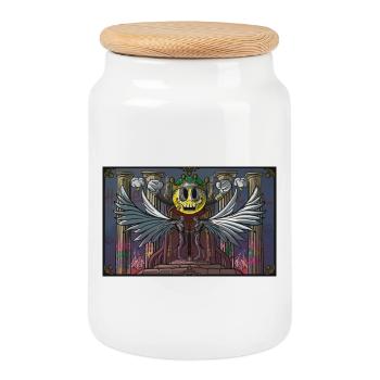 Throne of Chaos - Cartoon Royalty - Cookie Jar with Wooden Lid - white - Front