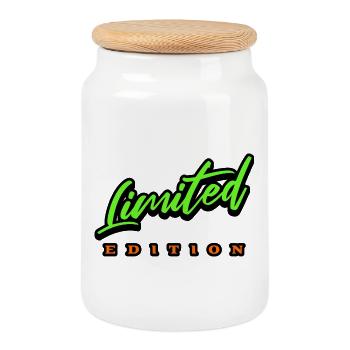 Édition limitée - Boîte à biscuits avec couvercle en bois - blanc - Devant