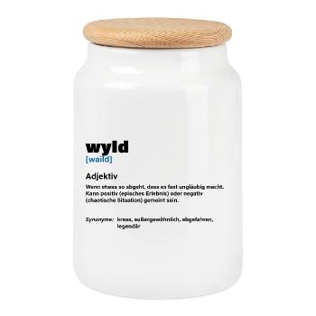 Wyld – Aussi sauvage que vous - Boîte à biscuits avec couvercle en bois - blanc - Devant