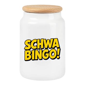 Schwabingo: Retro Wortwitz - Keksdose mit Holzdeckel - Weiß - Vorne