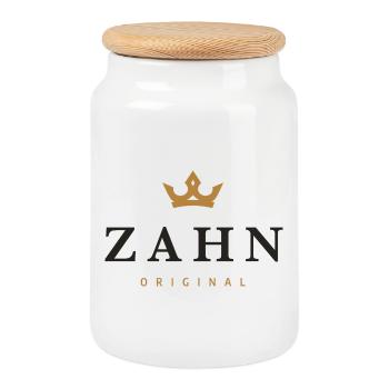 Zahn-Original-Familienlogo - Keksdose mit Holzdeckel - Weiß - Vorne