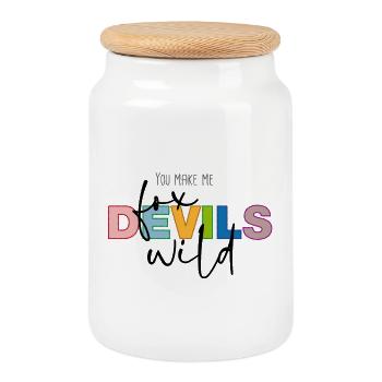 You make me fox devils wild - Cookie Jar with Wooden Lid - white - Front