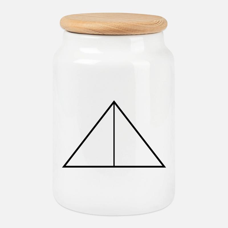 Von Pflanzen inspiriertes geometrisches Design - Keksdose mit Holzdeckel - Weiß