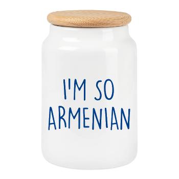 I'm so Armenian Armenien - Keksdose mit Holzdeckel - Weiß - Vorne