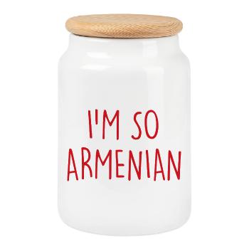 I'm so Armenian Armenien - Keksdose mit Holzdeckel - Weiß - Vorne