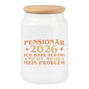 Retraité 2026 Adieu collègue de travail Pension - Boîte à biscuits avec couvercle en bois - blanc - Devant