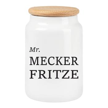 Meckerfritze - Boîte à biscuits avec couvercle en bois - blanc - Devant