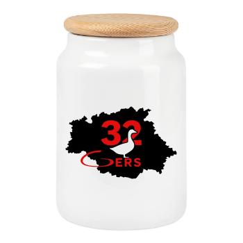 Gers 32 - Keksdose mit Holzdeckel - Weiß - Vorne