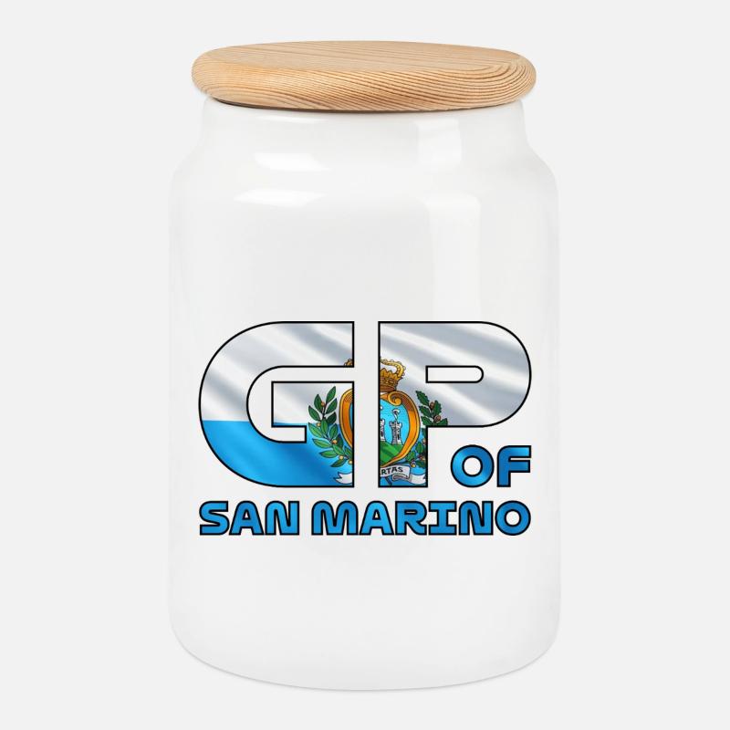 san_marino_gp - Keksdose mit Holzdeckel - Weiß
