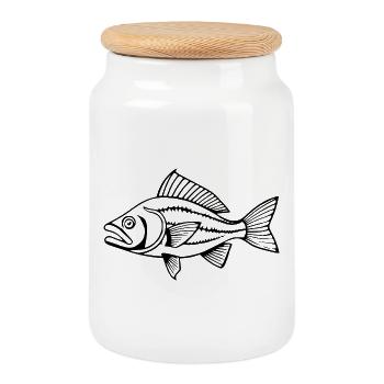T-shirt Poisson Cadeau Angler - Boîte à biscuits avec couvercle en bois - blanc - Devant