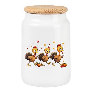 Thanksgiving Truthahn Baby - Keksdose mit Holzdeckel - Weiß - Vorne