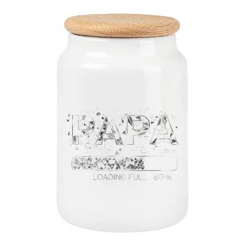 Dad 2026 Loading Dad-to-be Gift - Cookie Jar with Wooden Lid - white - Front