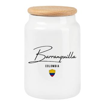 Barranquilla, Kolumbien, ich liebe Barranquilla - Keksdose mit Holzdeckel - Weiß - Vorne