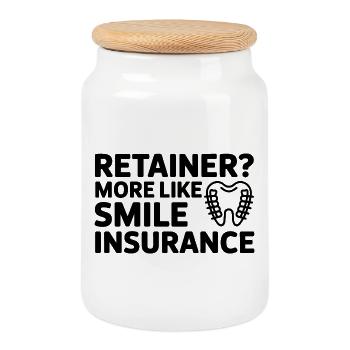 Assurance Sourire Retainer Life Design - Boîte à biscuits avec couvercle en bois - blanc - Devant