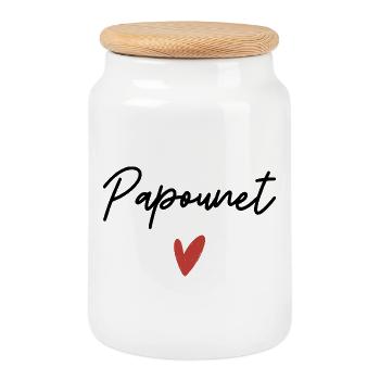 Daddy Heart Gift Idea - Cookie Jar with Wooden Lid - white - Front