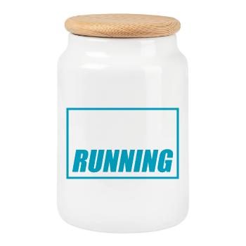 I hate running funny running jogging runner - Cookie Jar with Wooden Lid - white - Front