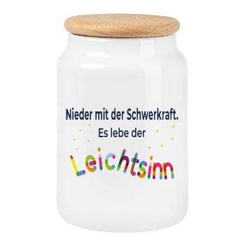 Down with Gravity – Long Live the Light Sin - Cookie Jar with Wooden Lid - white - Front
