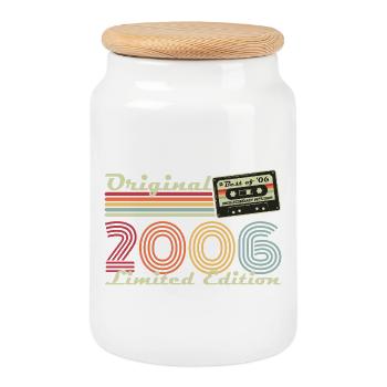 Original 2006 Jahrgang Vintage Geburtstag Retro - Keksdose mit Holzdeckel - Weiß - Vorne